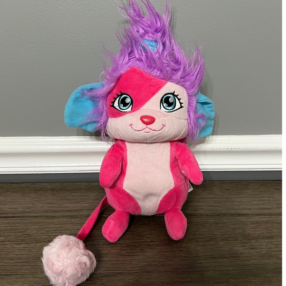 2015 Spin Master Popples Sunny Talking Plush 7" Pink Purple Hair‎ Stuffed Toy
